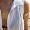 tatouage éphémère doré femme temporaire lotus