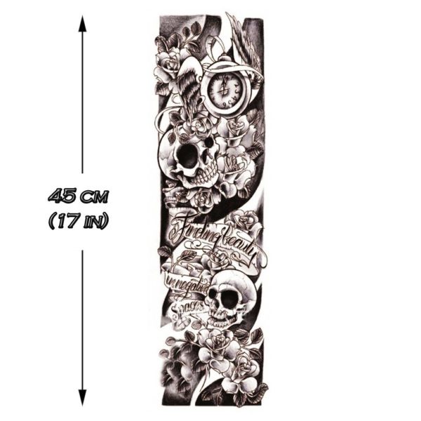 tatouage manchette tattoo ephemere skulls sleeve bras