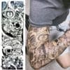 tatouage manchette ephemere skulls tattoo